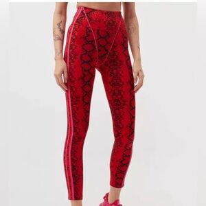 adidas x Ivy Park Women's Red and Black Snakeskin Print athletic Leggings
